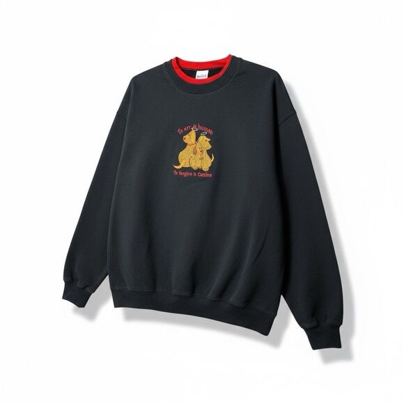 MC Sportswear Sweaters - Vintage 90's Chocolate Hound Embroidered Double Collar Sweatshirt Size Large VTG